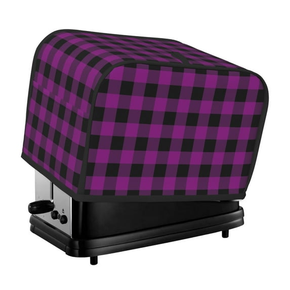 Fotbe Purple Black Plaid for Two Slice Toaster Cover, Fingerprint Protector, Super Soft Appliance Cover And Dust Cover,Bread Dust Cover & Fingerprint Protection