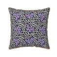 thumbnail image 1 of Fotbe Purple Butterflies Pattern Velvet Decorative Throw Pillow Covers with Elegant Piping, Soft Plush Cushion Cover for Sofa, Bed, Car, Office-16"x16", 1 of 8