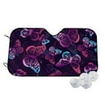 thumbnail image 1 of Fotbe Purple Butterfly Car Windshield Sunshade | Sun Visor Protector Front Window Shade, Keeps Out UV Rays, Keeps Your Vehicle Cool-Small, 1 of 7