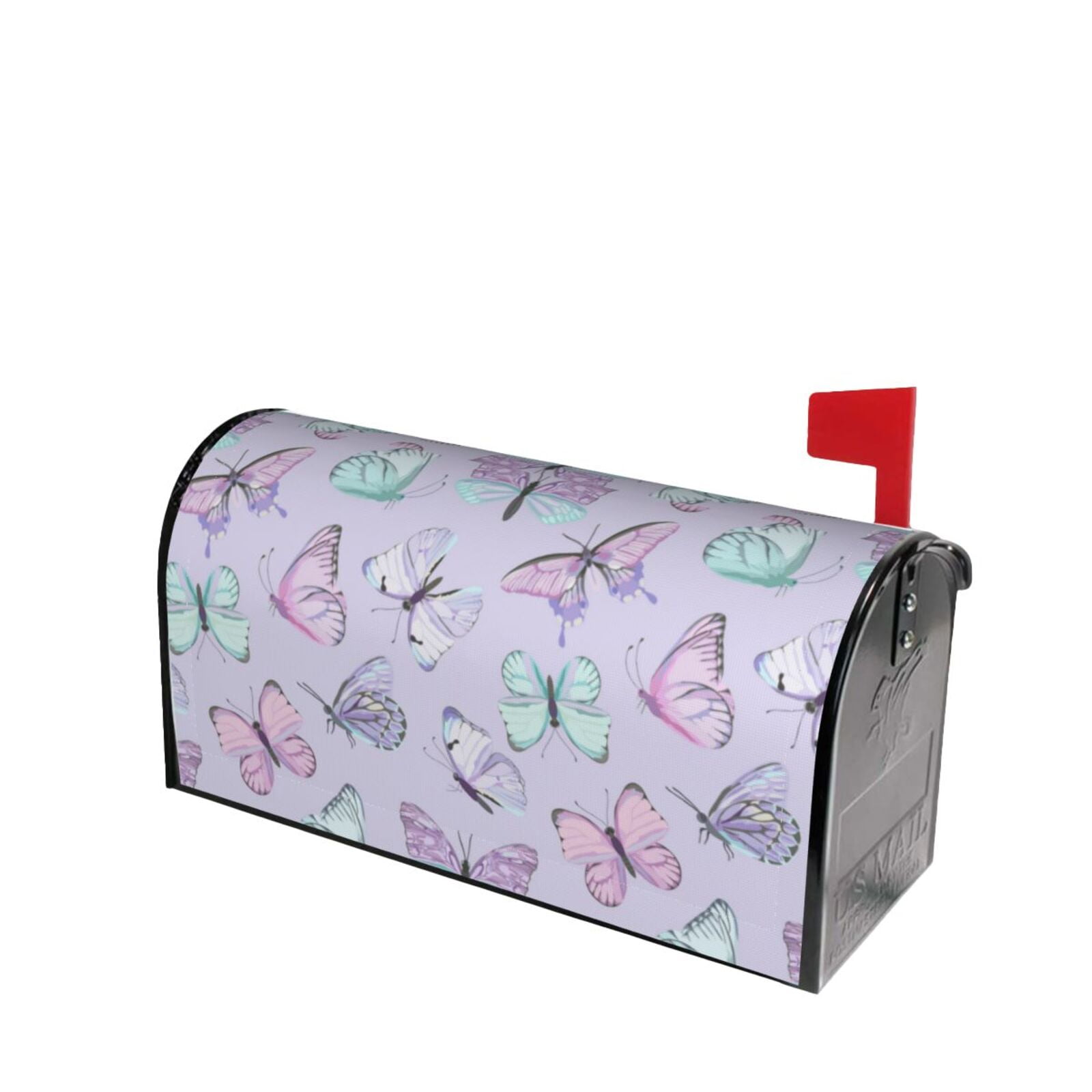 Fotbe Purple Butterfly Mailbox Covers Post Letter Box Cover Garden