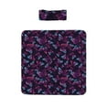 Fotbe Purple Butterfly Print Baby Swaddle Blanket and Headband Set