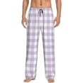 thumbnail image 1 of Fotbe Purple Checkboard Men's Pajama Pants,Sleepwear Pants,Pj Bottoms Drawstring And Pockets-XX-Large, 1 of 7