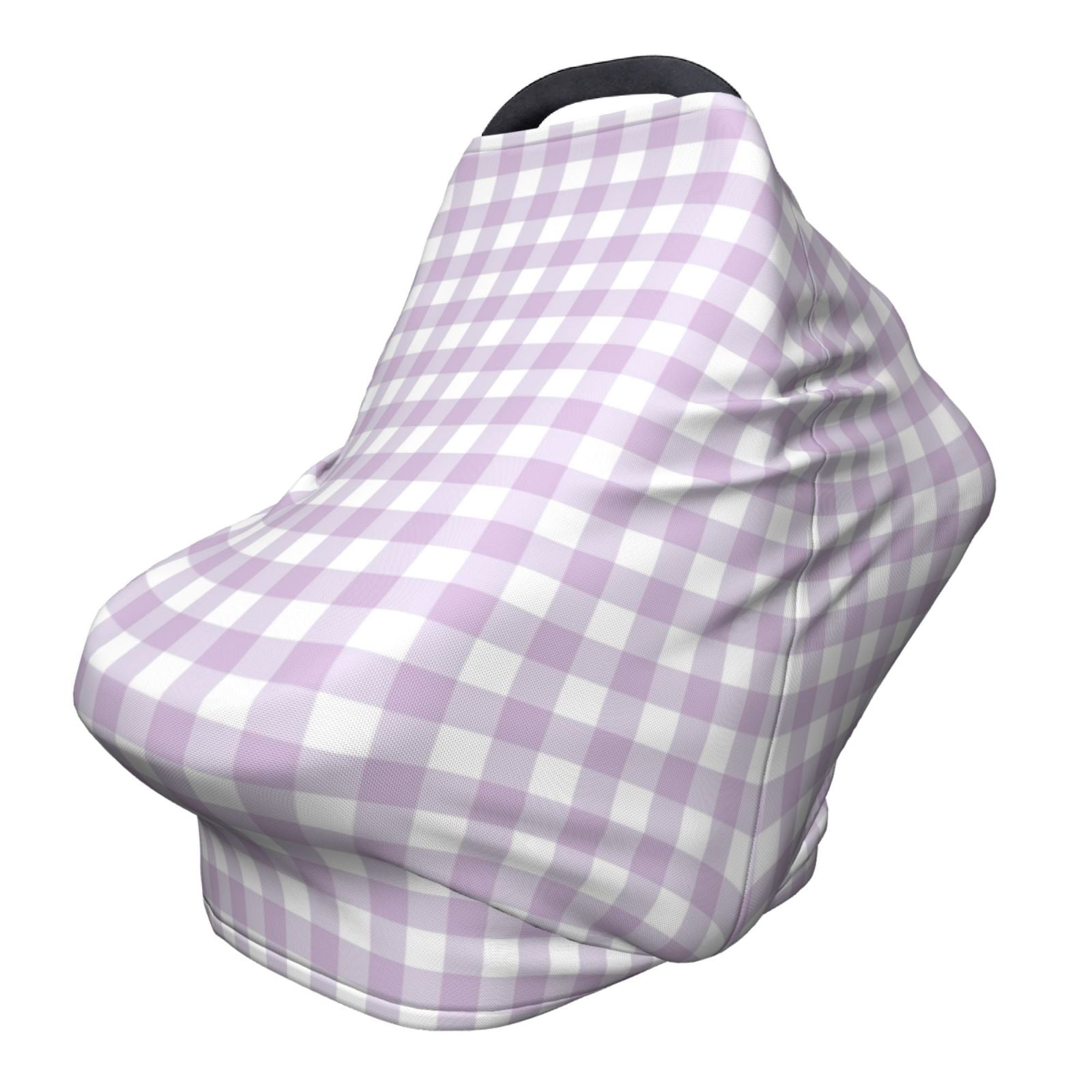 Fotbe Purple Checkboard Pattern Car Seat Covers for Babies, Nursing Breastfeeding Cover Infant Carseat Canopy, Soft Stretchy Carrier Cover