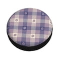 thumbnail image 1 of Fotbe Purple Floral Gingham Check Plaid Spare Tire Cover Thickening Universal Fit for Jeep, Trailer, RV, SUV, Truck, Tough Tire Wheel Soft Cover-14 inch, 1 of 9
