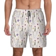 thumbnail image 1 of Fotbe Purple Flower Rabbit Men’s Swim Trunks Quick Dry Swim Shorts Board Shorts with Mesh Lining-3X-Large, 1 of 9