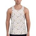 thumbnail image 1 of Fotbe Purple Flower Rabbit Pattern Men's Quick Dry Workout Tank Top Gym Muscle Tee Fitness Bodybuilding Sleeveless T Shirt Breathable Workout Shirt-4X-Large, 1 of 9