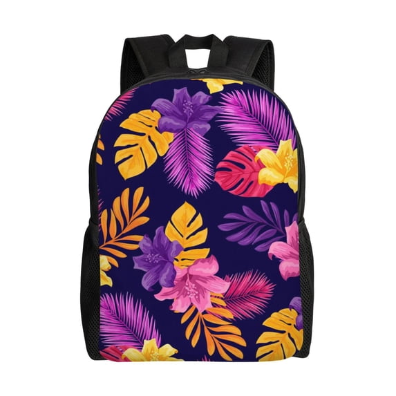 Fotbe Purple Flower Travel Laptop Backpack, Business Slim Sturdy Laptops Backpack, Water Resistant College School Computer Bag Gift for Men & Women Fits 15.6 Inch Notebook