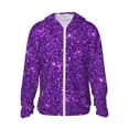 thumbnail image 1 of Fotbe Purple Glitter Men's Women's UPF 50+ Sun Protection Jacket Hooded Cooling Shirt with Pockets Hiking Outdoor Performance-Medium, 1 of 9