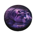 thumbnail image 1 of Fotbe Purple Hippo In Water Spare Tire Cover Thickening Universal Fit for Jeep, Trailer, RV, SUV, Truck, Tough Tire Wheel Soft Cover-14 inch, 1 of 8