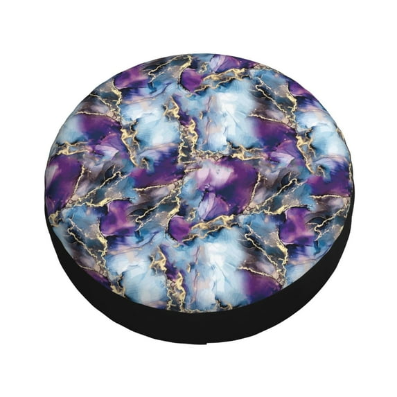 Fotbe Purple Marble Texture Spare Tire Cover Thickening Universal Fit for Jeep, Trailer, RV, SUV, Truck, Tough Tire Wheel Soft Cover-17 inch