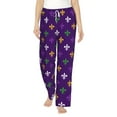 thumbnail image 1 of Fotbe Purple Mardi Gras Women's Pajama Pants,Sleepwear Pants,Pj Bottoms Drawstring And Pockets-XX-Large, 1 of 9