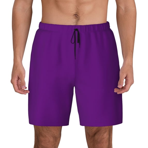Fotbe Purple Men’s Swim Trunks Quick Dry Swim Shorts Board Shorts with Mesh Lining-3X-Large