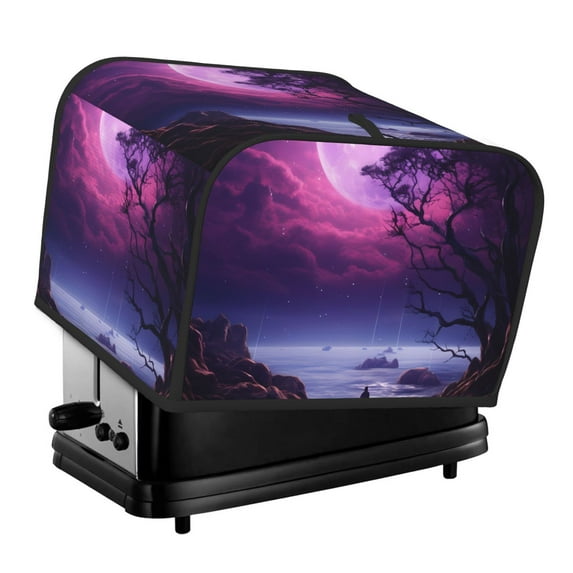 Fotbe Purple Moon Tree Night Sky for Four Slice Toaster Cover, Fingerprint Protector, Super Soft Appliance Cover And Dust Cover,Bread Dust Cover & Fingerprint Protection