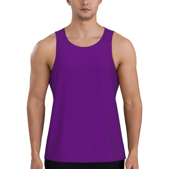 Fotbe Purple Pattern Men's Quick Dry Workout Tank Top Gym Muscle Tee Fitness Bodybuilding Sleeveless T Shirt Breathable Workout Shirt-4X-Large