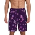 thumbnail image 1 of Fotbe Purple Snow Flakes Pajama Shorts for Men, Men's Pajama Bottoms, Sleepwear,Short Pajama Pants-XX-Large, 1 of 9