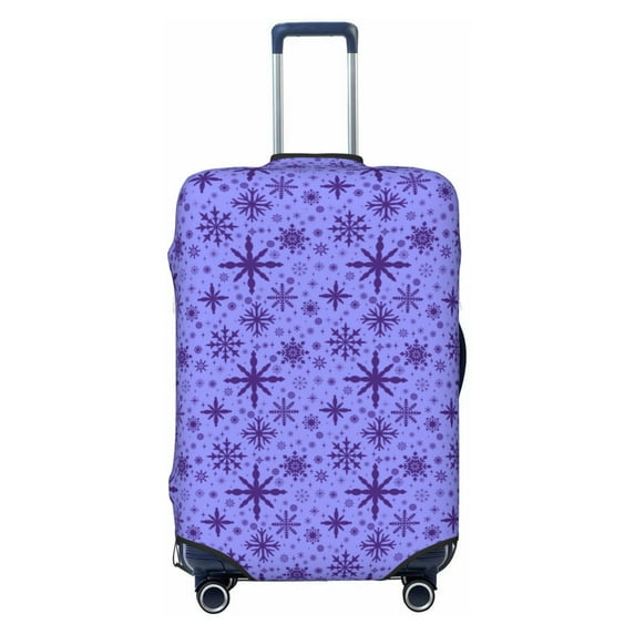 Fotbe Purple Snowflake Elegance Luggage Cover Protector,Suitcase Protector,Scratch and Dirt Resistant,Fits 18-32 Inch Luggage-Small