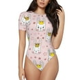 thumbnail image 1 of Fotbe Queen For Rabbit Women's Crew Neck Short Sleeves Bodysuit Tops Round Neck Slim Sleeveless Soft Comfortable Basic-Medium, 1 of 9