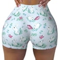 thumbnail image 1 of Fotbe Rabbit And Butterfly Seamless Shorts, Womens Workout Shorts High Waist Stretch Booty Short for Gym/Yoga/Running/Biking-Small, 1 of 9