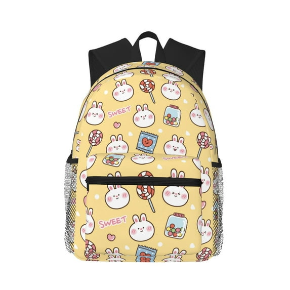 Fotbe Rabbit And Candy Lightweight Casual Laptop Backpack for Men and Women, Daily use Waterproof backpack, Backpack for College