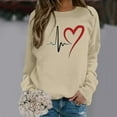 thumbnail image 1 of Heart Pattern Pullover Sweatshirt For Women Stylish Hoodie Top Casual Women's Apparel Soft And Comfortable Fashion Wear Casual Short Sweatshirt Hoodies Women Active Zip Hoodies Women Fall Outfits, 1 of 4
