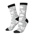 thumbnail image 1 of Fotbe Rabbit And Cloud Pattern Long Socks for Men & Women – Breathable & Stretchy Compression Socks, Ideal for Running, Travel, and Everyday Wear Size 5-11, 1 of 6