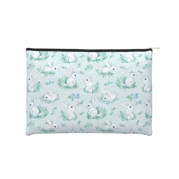 Fotbe Rabbit And Dragonfly Reusable Cosmetic Bag Makeup Bag for Women Large Travel Cosmetic Pouch Girls' Make Up Organizer