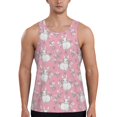 thumbnail image 1 of Fotbe Rabbit And Flower Pattern Men's Quick Dry Workout Tank Top Gym Muscle Tee Fitness Bodybuilding Sleeveless T Shirt Breathable Workout Shirt-4X-Large, 1 of 9