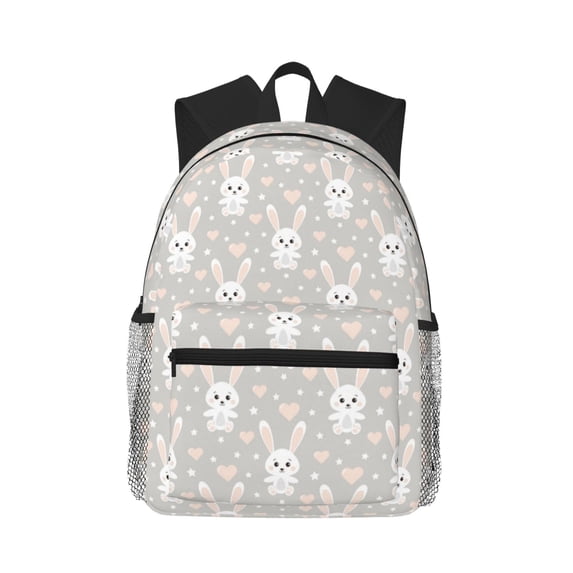 Fotbe Rabbit And Heart Lightweight Casual Laptop Backpack for Men and Women, Daily use Waterproof backpack, Backpack for College