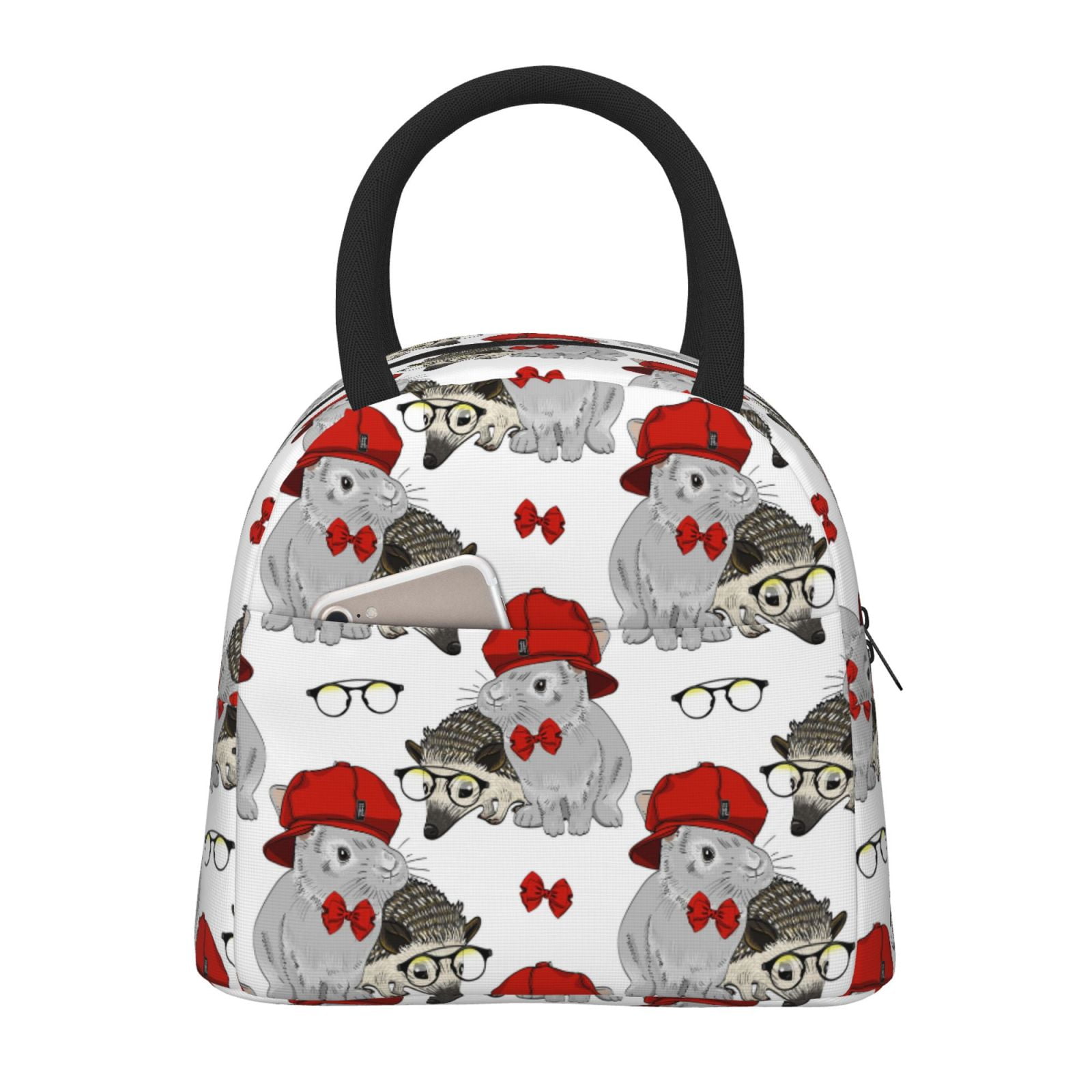 Fotbe Rabbit And Hedgehog Pattern Lunch Bag, Insulated Lunch Box, Small ...