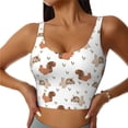 thumbnail image 1 of Fotbe Rabbit And Squirrel Pattern Womens' Sports Bra Longline Wirefree Padded with Medium Support Sports Moisture-Wicking Workou Vest,Tank Top-Small, 1 of 9