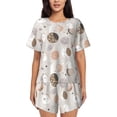 thumbnail image 1 of Fotbe Rabbit In Space Print Pajama Set for Women 2 Piece Loungewear Short Sleeve Tops and Shorts Set Soft Sleepwear-3X-Large, 1 of 7
