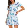 thumbnail image 1 of Fotbe Rabbit2 Pattern Women's Cotton Nightgown Sleepwear Short Sleeves Shirt Casual Print Sleepdress, 1 of 6