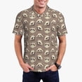 thumbnail image 1 of Fotbe Raccoon Pattern Men’s Golf Polo Shirt – Breathable Performance Golf Shirt with Button-Down Collar-XX-Large, 1 of 6