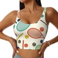 thumbnail image 1 of Fotbe Racket and Tennis Ball Pattern Womens' Sports Bra Longline Wirefree Padded with Medium Support Sports Moisture-Wicking Workou Vest,Tank Top-Large, 1 of 7