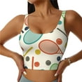 thumbnail image 1 of Fotbe Racket and Tennis Ball Pattern Womens' Sports Bra Longline Wirefree Padded with Medium Support Sports Moisture-Wicking Workou Vest,Tank Top-X-Large, 1 of 9