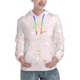 thumbnail image 1 of Fotbe Rainboe And Rabbit Pattern Womens Long Sleeve Hoodie, Pullover Hooded Sweatshirt, Kangaroo Pocket Hoodie with Eye-catching Drawstrings-XX-Large, 1 of 7