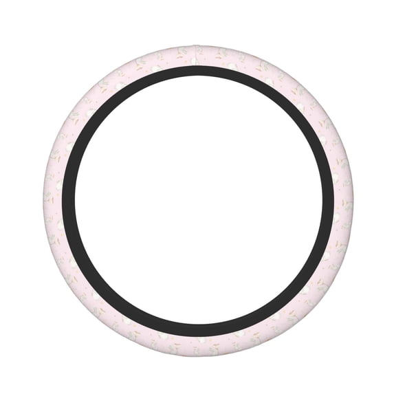 Fotbe Rainboe And Rabbit for Steering Wheel Cover Universal 15 in Car Accessories for Men Women,Steering Wheel Protector Comfortable Protective Case for SUV Sedan Decor