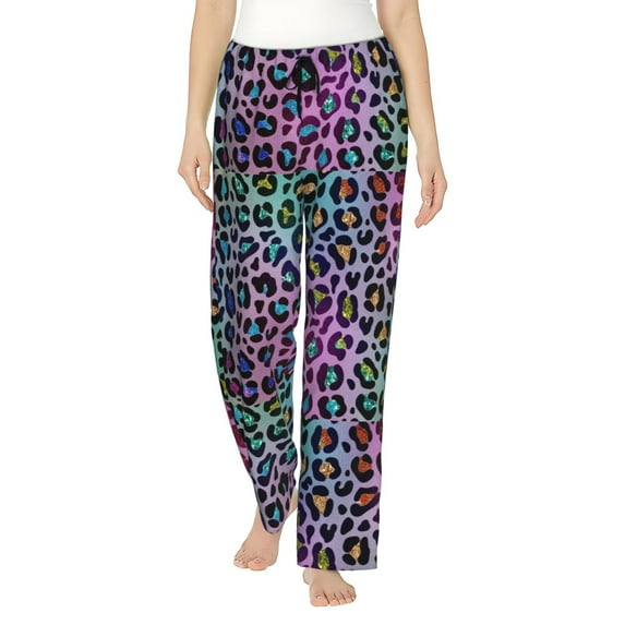 Fotbe Rainbow Animal Skin Women's Pajama Pants,Sleepwear Pants,Pj Bottoms Drawstring And Pockets-X-Large
