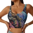 thumbnail image 1 of Fotbe Rainbow Astronaut Space Landscape Pattern Womens' Sports Bra Longline Wirefree Padded with Medium Support Sports Moisture-Wicking Workou Vest,Tank Top-Medium, 1 of 7