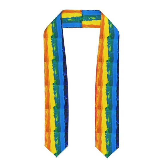 Fotbe Rainbow Colored Printed Class of 2024 Graduation Stole
