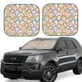 thumbnail image 1 of Fotbe Rainbow Flowers 2-Piece Car Windshield Sun Shade | Sun Blocker for Car Windshield | Foldable Automotive Interior Accessories for Sun Protection-Large, 1 of 7