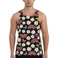 thumbnail image 1 of Fotbe Rainbow Flowers Pattern Men's Quick Dry Workout Tank Top Gym Muscle Tee Fitness Bodybuilding Sleeveless T Shirt Breathable Workout Shirt-3X-Large, 1 of 9