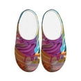 thumbnail image 1 of Fotbe Rainbow Melting Ice Cream Pattern Women's Fuzzy Curly Fur Memory Foam Loafer Slippers Indoor Outdoor Slippers Winter Home Shoes-44/45, 1 of 7