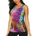 thumbnail image 1 of Fotbe Rainbow Melting Ice Cream Womens Loose Fit Casual Flowy Slim-Fit Tank Tops Athletic Round Neck Trendy Sleeveless Summer Tops for Gym and Yoga-, 1 of 7