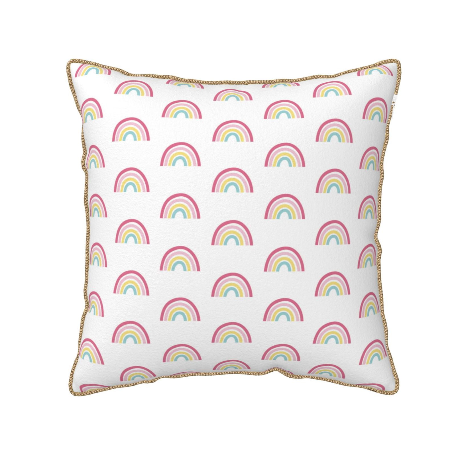 Rainbow Heart Plush Pillow - Soft Colorful Throw Cushion For Bed, Sofa, Or Car