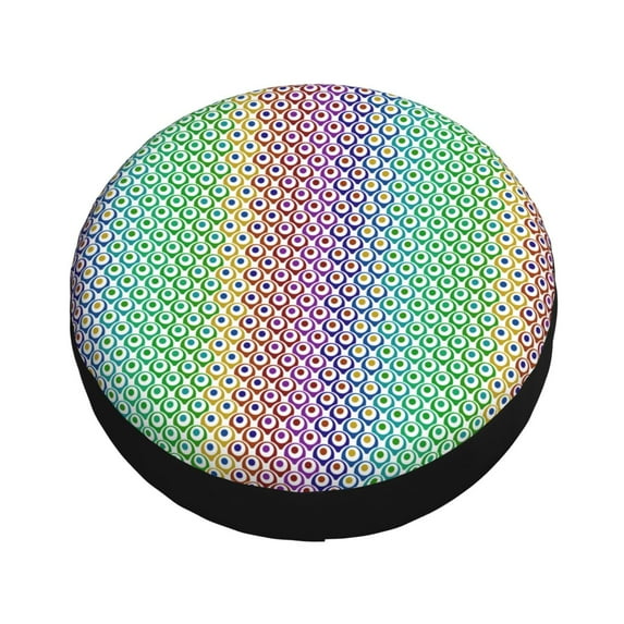 Fotbe Rainbow Peacock Feathers Spare Tire Cover Thickening Universal Fit for Jeep, Trailer, RV, SUV, Truck, Tough Tire Wheel Soft Cover-16 inch