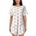 thumbnail image 1 of Fotbe Rainbow Print Pajama Set for Women 2 Piece Loungewear Short Sleeve Tops and Shorts Set Soft Sleepwear-4X-Large, 1 of 7