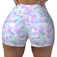 thumbnail image 1 of Fotbe Rainbow Scales Seamless Shorts, Womens Workout Shorts High Waist Stretch Booty Short for Gym/Yoga/Running/Biking-XX-Large, 1 of 9