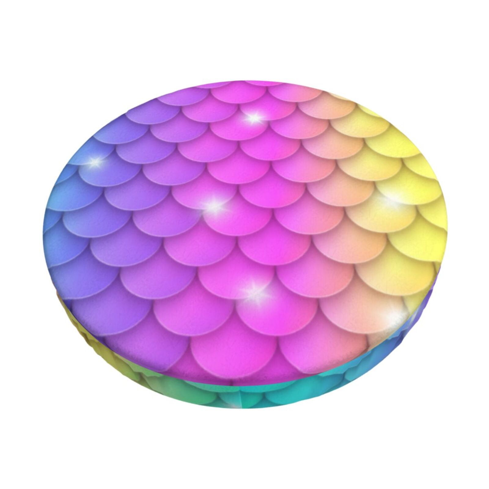 Fotbe Rainbow Scales2 Stool Covers Round,Waterproof Round Bar Stool ...