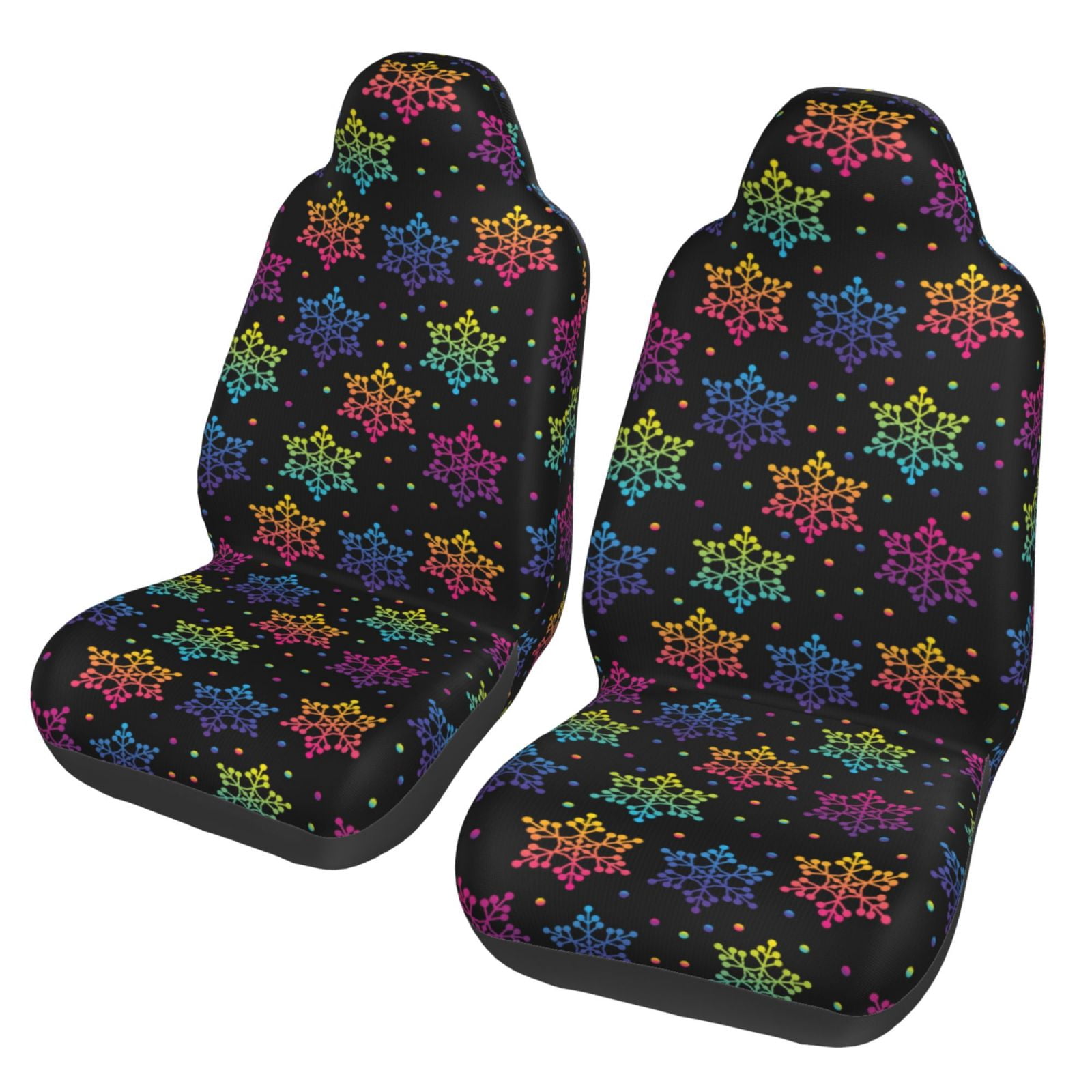 Snowflake Candy Cane Pattern Print Universal Fit Car Seat Covers
